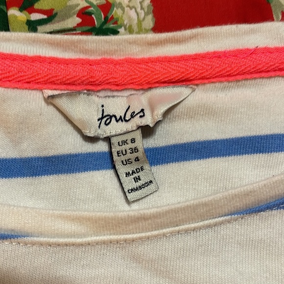 Joules Stripped long Sleeve Insect Embroidery- Size 8 - Picture 3 of 4